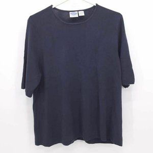 DG2 By Diane Gilman Womens Sweater Top Blue 2x